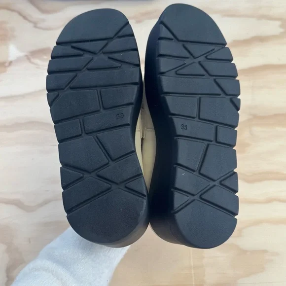 Like New Free People Nico Sand Suede Platform Loafers Sz 38 - Picture 9 of 13